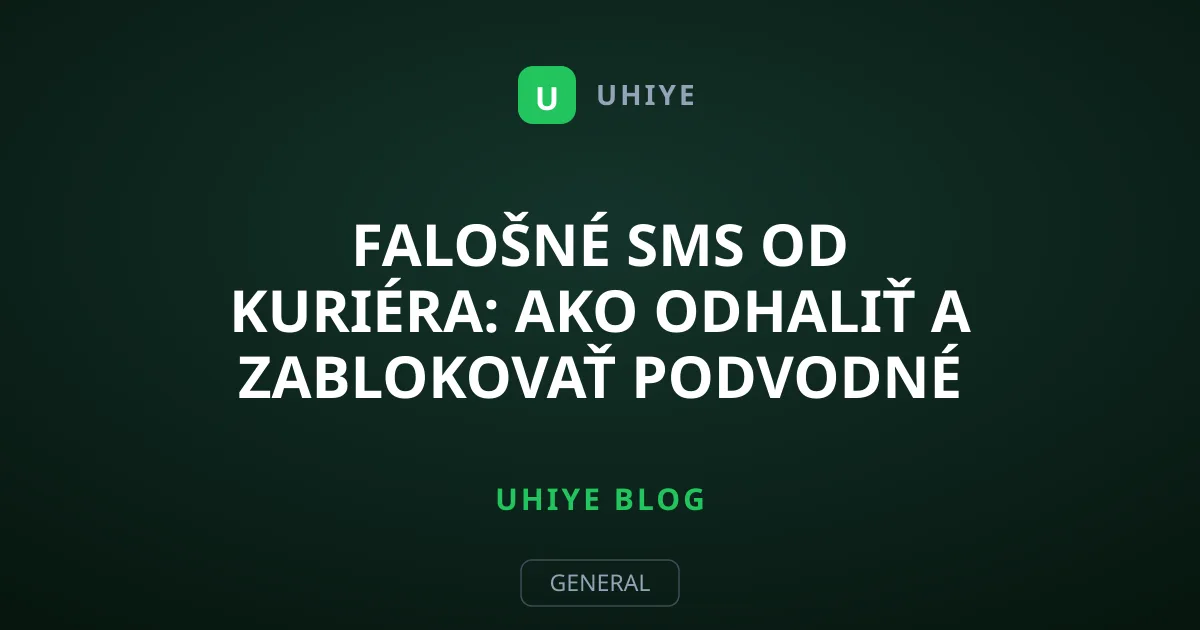 Falošné SMS od kuriéra: Ako odhaliť a zablokovať podvodné správy